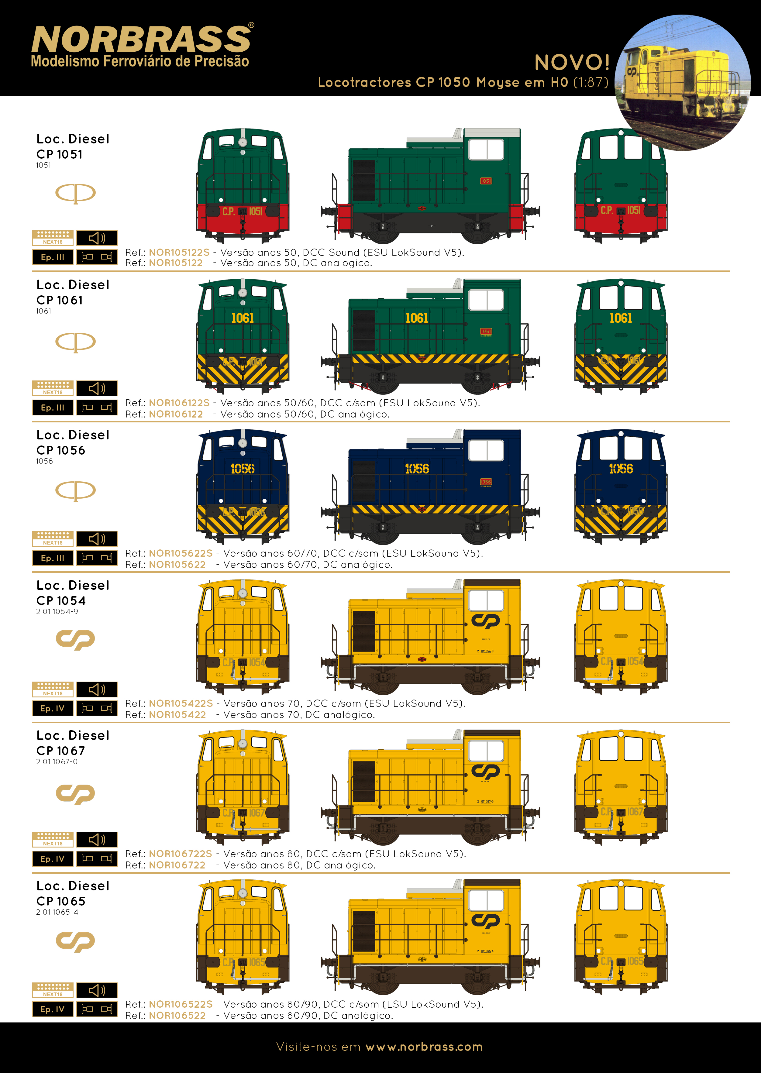 CP 1050 Gaston Moyse shunters in brass by NORBRASS